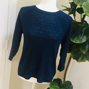 JCrew navy lightweight 3/4 sleeve sweater